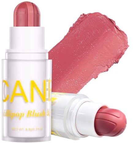UCANBE Dusty Rose Blush Stick for Cheeks, Duo-Tone Buildable Blush Makeup, Hydrating Lightweight Face Blush with Vitamin E, Natural Dewy Finish, Long-Wearing, Water-Resistant