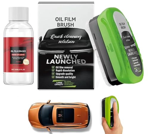 Clear Vision Autoglasreiniger, Automotive Oil Film Cleaning Brush, 2.0 Upgrade Clearvision Glass Cleaner,Clearvision Car Windshield Cleaner, verbessert klare Sicht bei Regen, Nebel & Nacht