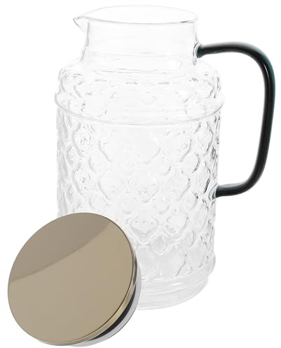 FUOYLOO Jarra de Vidrio Transparente de 3L para Preparar Bebidas Frías y Calientes Tapa, Resistente y Fácil de Limpiar para Uso Doméstico