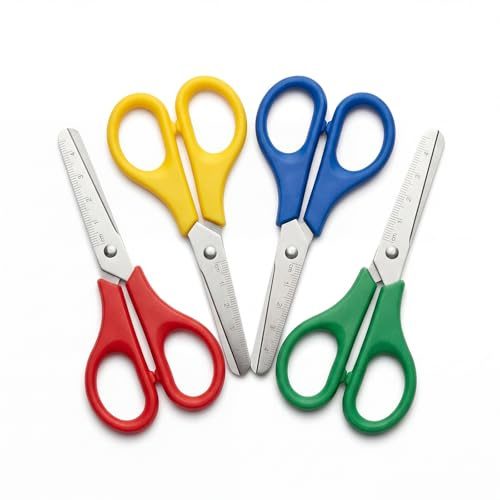 4 Pz Forbici Bambini Set con Scala Punta Arrotondata