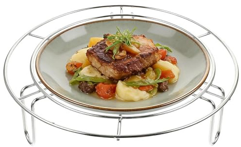 AMONENZ Dampfeinsatz für Topf 22 cm, Kuchengitter Abkühlgitter | mit 3-Fuß-Design, Topfeinsatz zum Dämpfen aus Edelstahl 304, Runde Dampfgarer Einsatz, für Dämpfen, Kühlen und Isolieren