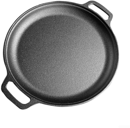 Tidgel for Flat Skillet Cast Iron 35cm Large Pancake Pan Pre-Seasoned Wok Style for BBQ Campfire Cooking(30cm)