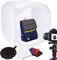 35inch / 90x90 cm Fotostudio Aufnahmezelt Lichtwürfel Diffusion Soft-Box-Set mit 4 Farben Backdrops (Rot Dunkelblau Schwarz Weiß) für Fotografie