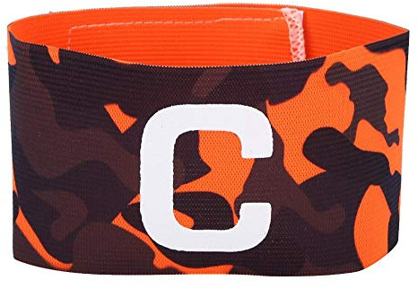 Dwawoo Bracciali da capitano, da calcio in nylon resistente, bande di capitano regolabili, adatto per vari sport inclusi Rugby calcio (arancione)