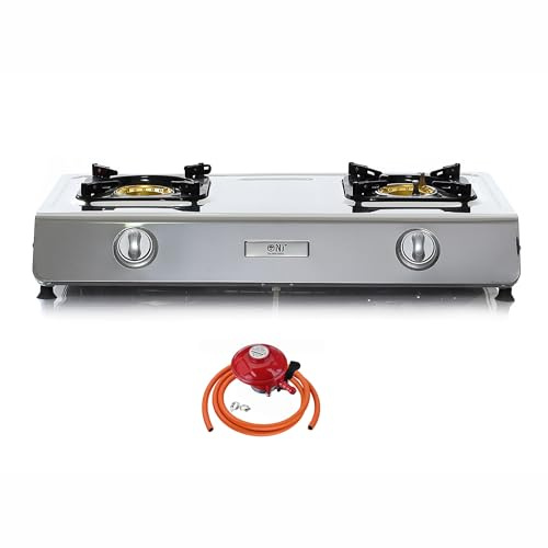 NJ NSD-2 Portable Gas Stove - 2 Burner Indoor Cooktop LPG