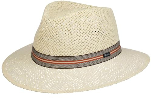 Lipodo Namanto Traveller Strohhut Made in Italy Damen und Herren Frühling Sommer cremeweiß S (54-55 cm)