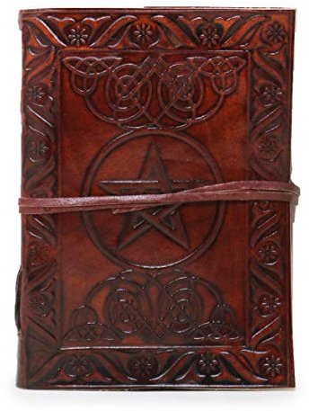 18 cm Libreta Notas Cuaderno Diario De pentagrama star Album estrellas Hecho a Mano con Cubierta de Cuero estrella Celta Vintage