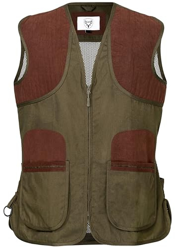 K&S Outdoors Schießweste Classic Oliv Grün Herren Skeet Trap für Links- und Rechtsschützen (48)