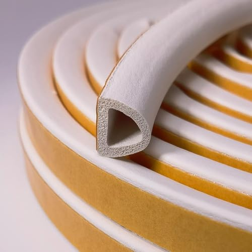 Dichtungsband für Türen Fenster Selbstklebendes Schaumstoffband Türdichtung Fenster, für Anti-Kollision/Schalldichter/Wasserdichter/Staubdicht (12M-Weiß)