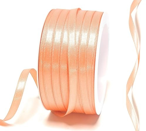 s.dekoda Satinband 50m x 6mm Apricot Schleifenband Dekoband Satin