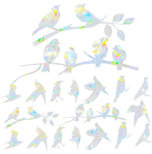 HOOTNEE 20stücke Prisma-fensteraufkleber Gegen Vogelschlag Statische Aufkleber Für Glasfenster Antikollisionsfensteraufkleber Zum Schutz Von Vögeln Und Tieren
