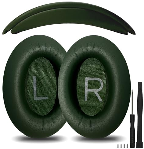 Nullmini Replacement Ear Pads Cushion for Bose QuietComfort 35 45 QC35 QC35ii QC45 Headphones Earpads Earmuffs Headband (dark green)