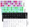 4 Pcs Keyboard Stickers, Universal Keyboard Replacement Letters Colorful Keyboards Stickers Letters for PC Laptop Notebook Computer Desktop (Black, White, Green, Purple)