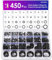 ANVINKU 450PCS Nitrile Rubber O Rings, 24 Sizes Rubber Washers Assorted, Insulated O-Rings Seal Gasket Set, Sealing O-Ring Nitrile Rubbers, O-Ring Seal Assembly for Plumbing, Automotive