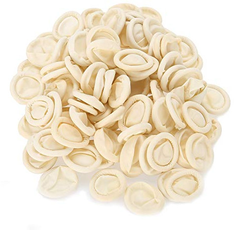 Codice di dito in lattice antilessico, 100 pezzi Piccoli guanti di punta protettore per riparazione elettronica, fatto a mano, applicazione industriale