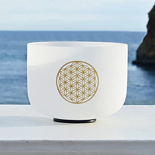 LuminaCreek Kristall-Klangschale 528 Hz 8 C 5 Oktaven Chakra Mattierte Klangschale aus Quarzkristall
