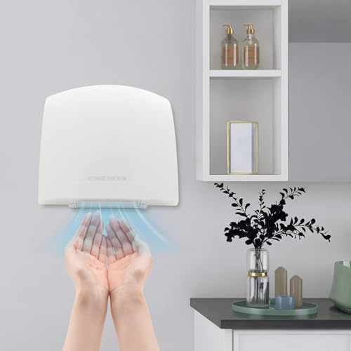 GMSLuu Elektrisk handtork, 1 200 W automatisk ABS-material väggmontering modern infraröd sensor IPX4 skyddsgrad 70 dB arbetsbuller