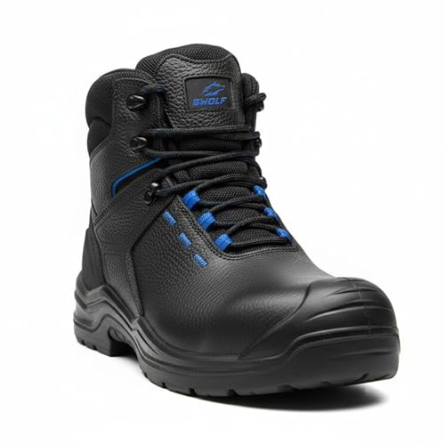 BWOLF PANZER HI S7S - Zapatos de seguridad impermeables S7S | Puntera compuesta | Kevlar antipenetración | Suela de poliuretano antideslizante, Negro , 42 EU