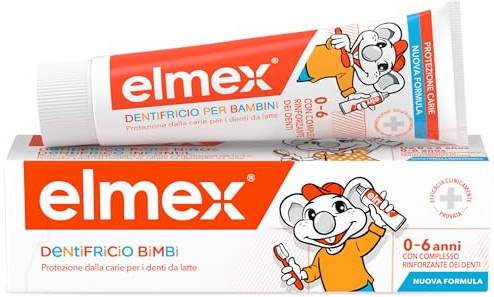 Elmex - Dentifricio per Bambini 50ml (Consegna in 48 Ore), Dentifricio per Denti da Latte, Protezione contro la Carie dei Bambini, Formula Delicata per la Protezione dei Denti da Latte