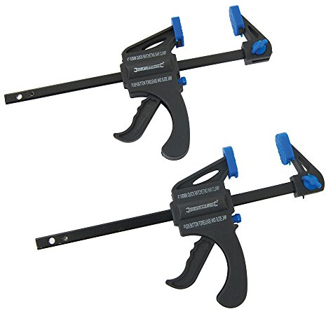 Silverline 250108 Einhandzwingen, 2er-Pckg. 100 mm