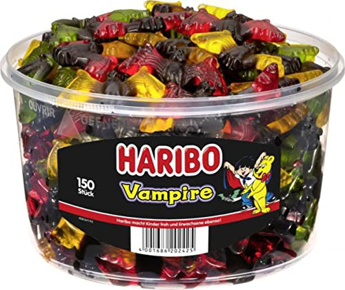 HARIBO Vampire, 2er Pack, Fruchtgummi Weingummi mit Lakritz, Süßwaren 2 x 150 Stück