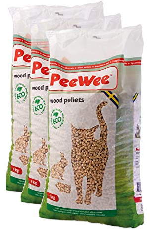 PeeWee Bois Litière pour Chats 3 x 9Kg (3 x 14L) Paquet économique