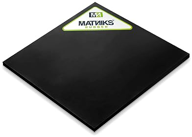 MATNIKS Neoprene Rubber Sheet, Heavy Duty, High Grade 60A, Black, 12x12-Inch by 1/4-inch Thick (+/- 5%) for Plumbing, Gaskets DIY Material, Supports, Leveling, Sealing, Protection, Abrasion, Flooring