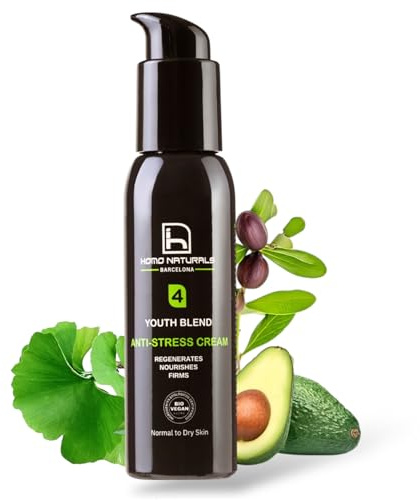 Homo Naturals Crema antiarrugas para hombres - Crema facial con ácido hialurónico y bakuchiol - Crema antiedad para hombres - Tratamiento facial rejuvenecedor para hombres - 100 ml