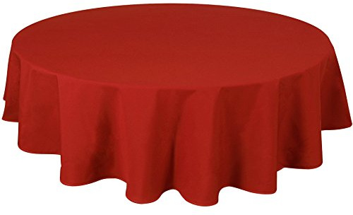 Home Direct Qualitäts Tischdecke Textil Rund 180 cm, Farbe wählbar Rot