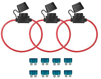 KOLACEN Automobile Car Truck En Ligne 16 AWG Fusible Porte-fusible pour Standard Standard Lame Fusible 3 Pièces + 8 Pièces Standard Lame Fusible 15Apm