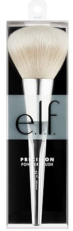 e.l.f. Pinceau à poudre de précision, grand, doux, lié, synthétique, distribue uniformément la poudre pressée et libre, fournit une couverture légère, facile à nettoyer