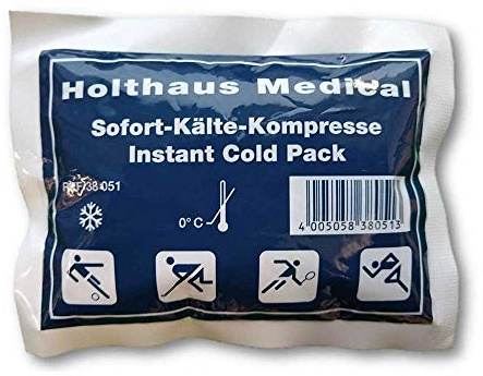 1 x Holthaus medicinsk kall-snabbkompresser, kylkompress, barn, 10 x 13 cm