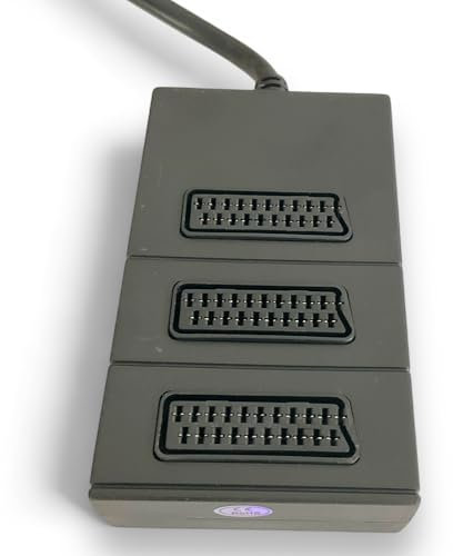 SM-PC® 3-fach SCART Verteiler Adapterkabel Anschlusskabel (1,5m) Umschalter vollbelegt #148