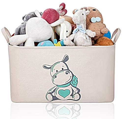 AndMart® | Cesta Giochi Bambini | Porta Giochi per Bambini Contenitore con Coperchio | Cesto Portagiochi Pieghevole in Tessuto | Cesta Porta Giochi | Contenitore Giocattoli Salvaspazio Portatutto