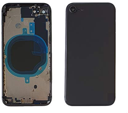 Smartex® Rückseite Gehäuse aus Glas, Hinterer Rahmen kompatibel mit iPhone 8 |KEIN Logo, Keine VORINSTALLIERTEN Komponenten (grau)