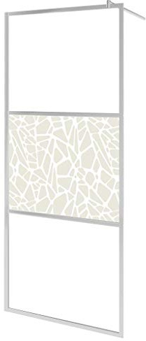 vidaXL Duschvägg med ESG-glas stendesign 90x195 cm