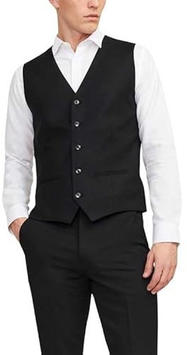 JACK & JONES Jprsolaris midjerock Noos kostymväst för män, svart, 56