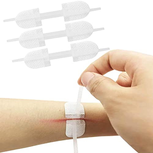 Band-Aid de Soins d'Urgence pour Fermeture de Plaies, Réparation Éclair Sans Points de Suture, Bandelettes Adhésives pour Premiers Secours, Blanc, 3 Pièces (70 * 22mm)