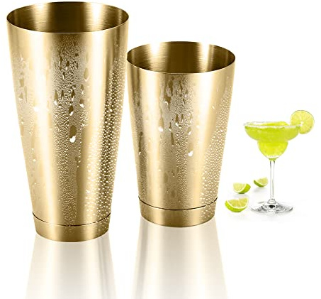 Pro Bar Shaker Boston Shaker,Coctelera, Martini Shaker de acero inoxidable Mezclador de bebidas para coctelería Herramientas esenciales Latas de metal ponderadas Juego de coctelera para barman(o