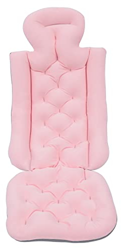 Futchoy Badewannenkissen mit 10 Saugnäpfen Badewannenmatte mit Kissen Badewannenkissen Matratze für Badewanne Mesh Matte (Rosa)
