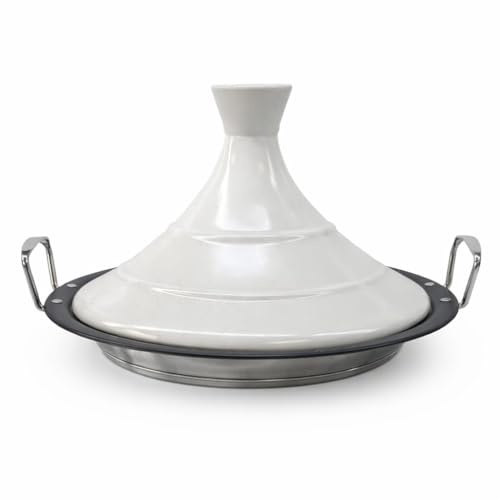 METTMANN PROFESSIONNEL Tajine en revêtement anti-adhésif, Plat à Tajine, Acier Inoxydable, Compatible tous feux y compris Induction, Lave Vaisselle (34CM)