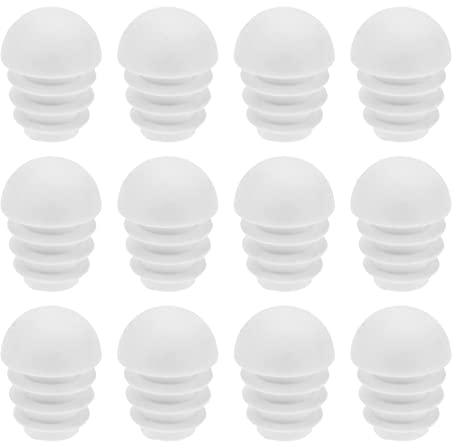VGOL 50 Stücke Kunststoff Rohreinsatz Stecker Runde Endstopfen Rohr Gewölbte Einsätze Endkappen Stopper Möbelzubehör für Stühle Tischbeine 16 Mm Weiß
