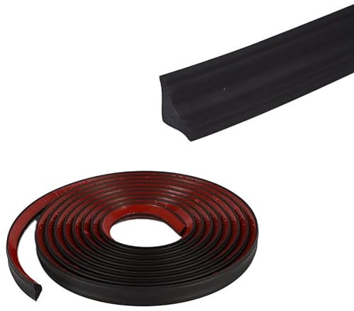 5M Molding Trim Self-Adhesive,Caulk Strip,Edging Trim for Flooring-Wood-Laminate,Floor,Tile,Laminate Beading,Skirting Board,Gap Cover 1cm for Wall Corner Ceilings Countertop Edge(Black,21 * 11mm)