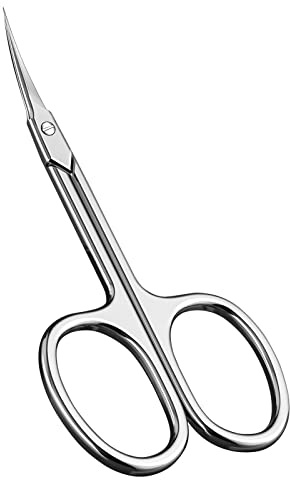 CGBE Manicure Scissors, Extra Fine Eyebrow Scissors for Grooming, Curved Blade Nail Scissors Precise Pointed Tip Grooming Kit for Eyebrow, Eyelash, Trim Nail and Dry Skin