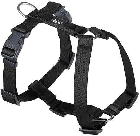 Chaba Guard Hundegeschirr für kleine Hunde mit Kontrolle, Anti-Zug & Würgen, Einstellbar, Bequem und Leicht, Classic Step-in Brustgeschirr, Dog Harness, Größe S, SCHWARZ