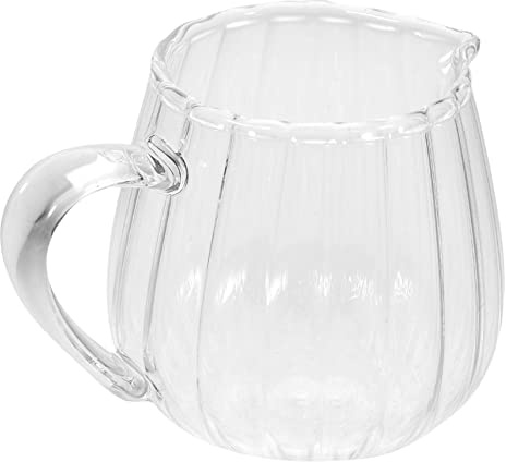 Anneome Glass Cream Pitcher Small Milk Jug 155Ml Unique Design Easy to Clean for Home Or Parties
