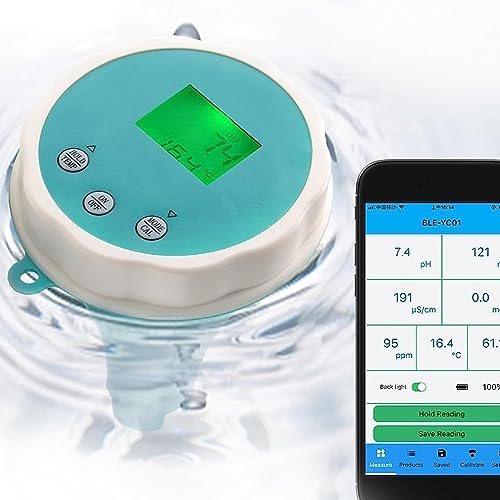 Tester Di Qualità Dell'acqua Per Piscina Wimming, Rilevatore Qualità Dell'acqua, Misuratore 6 In 1 Con Bluetooth, Misura Professionale PH, ORP, Cloro, EC Temperatura, Adatto Acqua Potabile Domestica