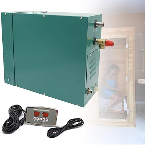 TAHALI Kit générateur de Sauna à Vapeur 4,5-9 KW Générateur de Vapeur Spa Générateur de Vapeur Auto-drainant, système de Douche à Vapeur en Acier Inoxydable pour Sauna Domestique,6000W