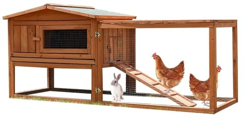 ZYJIX Hühnerstall Aus Holz Mit Abnehmbaren Paletten Und Rampen – Outdoor-dachdesign Für Gärten, Innenhöfe Und Tierhäuser – Idealer Hühnerstall 158 X 50 X 68 cm