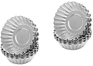 Ciieeo 40 Pcs Stainless Steel Egg Tart Egg Tart Mould Tartlets Pans Aluminum Cupcake Mold Egg Tarts Mold Mini Muffin Cupcake Pan 48 Tinplate Baking Cups Pudding Mold Jelly Baking Tools